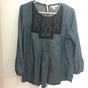 Downeast Long sleeve Embroidered Top